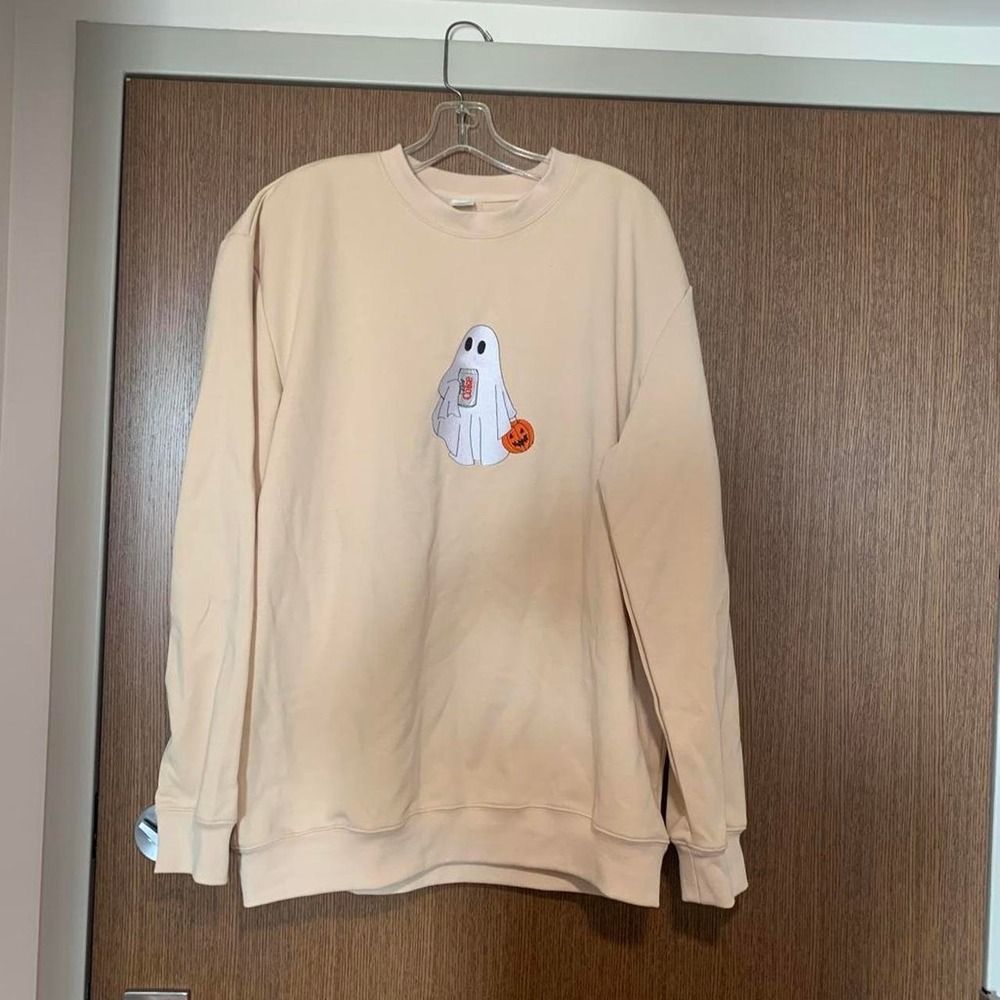 Coca Cola Ghost Sweatshirt with Pumpkin women's size XL Pullover Halloween